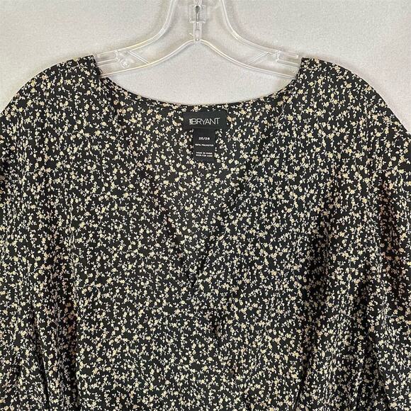 Lane Bryant Top Women Plus Size 26 Ditzy Floral Flare Sleeve Boho Peasant Flowy - Picture 4 of 13